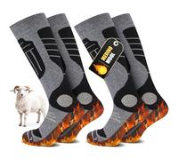 SukModen 2 Paia Calzini da Sci in Lana di Merino Per Signore e Signori, Lana Calda Termici Calzini Invernali Spessi Per Tempo Freddo, Neve, Sci, Snowboard, Caccia, Escursioni