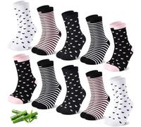 SukModen Calzini Donna in Bambù, Calze Donna 10 Paia Cuori & Righe Regalo | Calzini morbidi e traspiranti, vestibilità comoda, modelli colorati per ogni giorno & tempo libero, calzini sportivi comodi