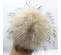 SUKORI 2/4pcs 13 Centimetri Big Fluffy Vera Pelliccia di Volpe Pom Pom con Il Tasto Fai da Te PON PON di Pelliccia Palle di Pelliccia Naturale Pom Pom per Sciarpe Cappelli Berretti Accessori