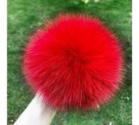 SUKORI 2 Pezzi Pompon in Pelliccia di Volpe Naturale per Berretti, Cappello, Borse, Accessori e Sciarpa - Fai da Te