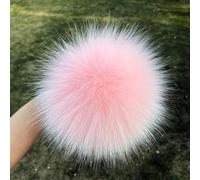 SUKORI 2 Pezzi Pompon in Pelliccia di Volpe Naturale per Berretti, Cappello, Borse, Accessori e Sciarpa - Fai da Te