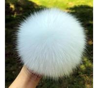 SUKORI 2 Pezzi Pompon in Pelliccia di Volpe Naturale per Berretti, Cappello, Borse, Accessori e Sciarpa - Fai da Te