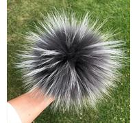 SUKORI 2 Pezzi Pompon in Pelliccia di Volpe Naturale per Berretti, Cappello, Borse, Accessori, Sciarpa - Fai da Te