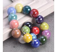 SUKORI Perle Rotonde di Porcellana Sciolta in Ceramica Lucida da 8 mm 10 mm 12 mm per la Realizzazione di Gioielli Braccialetto Fai da Te