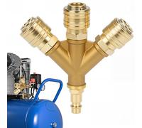 Sukudon Distributore d'aria ad aria compressa morbida 3 vie con 3 frizioni, NW 7.2 1/4 AG, tubo dell'aria ad innesto rapido, distributore d'aria ad aria compressa con filettatura esterna, tubo