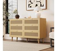 SUKY Cassettiera con 6 cassetti, 120 x 76,5 x 40 cm, credenza in legno, cassettiera con manici in metallo, per camera da letto, soggiorno, ufficio, credenza con molto spazio