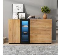 SUKY Credenza moderna, credenza con 3 cassetti, con vetro, larghezza 140 cm, 140 x 40 x 80 cm