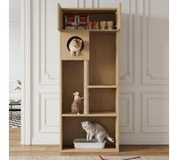 SUKY Mobile per Gatti con Struttura Arrampicata, Mobile Lettiera con Tiragraffi e Piattaforme,Mobili Armadietto per Animali, Design Elegante,Nasconde Odori e Cassetta Igienica del Gatto, 80x45x193 cm