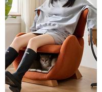 SUKY Poltrona lounge di design in stile squalo balena, adatta agli animali domestici, offre ai gatti e cani di piccola taglia un rifugio, tessuto anti-graffio, poltrona da soggiorno, divano singolo
