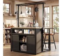 SUKY Set di 2 sgabelli da cucina con sgabelli da bar abbinati, effetto legno/nero, per cucina e sala da pranzo