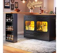 SUKY Tavolo da bar allungabile con vano portaoggetti, 135 - 203 × 39 × 92,8 cm, girevole a 360°, adatto per camera da letto, soggiorno, sala da pranzo, isola della cucina, tavolo telescopico da bar