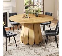 SUKY Tavolo da pranzo allungabile, 118-158 cm, tavolo da pranzo, tavolo da pranzo, tavolo da pranzo, tavolo da pranzo, tavolo rotondo in legno, allungabile a ovale, può ospitare fino a 6 persone