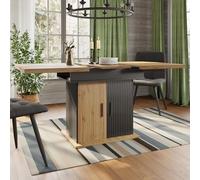 SUKY Tavolo da pranzo telescopico, 110-140 x 80 cm, tavolo da cucina pieghevole, tavolo da pranzo allungabile per 4-6 persone, tavolo da cucina salvaspazio, per cucina e soggiorno (tavolo in stile