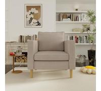 SUKY Una sedia per il tempo libero con custodia e comodo cuscino, ideale per interni in stile nordico e angoli lettura, 71 x 68 x 82 cm (cachi)