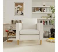 SUKY Una sedia per il tempo libero con custodia e comodo cuscino, ideale per interni in stile nordico e angoli lettura, 71 x 68 x 82 cm (beige)