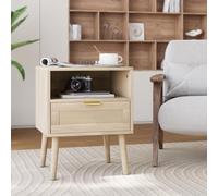 SUKY Vine Comodino Boemia con ripiano aperto, comodino medievale moderno con manico in oro, 1 pezzo, 45 x 40 x 55 cm
