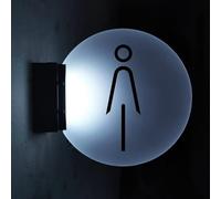 Sul muro sono appesi i cartelli che illuminano i b Cartello da parete da 10 pollici for bagno, for donna e uomo, con illuminazione bifacciale, decorazione da parete, for WC, for negozi, bar, club(B)