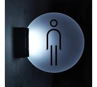 Sul muro sono appesi i cartelli che illuminano i b Cartello da parete da 10 pollici for bagno, for donna e uomo, con illuminazione bifacciale, decorazione da parete, for WC, for negozi, bar, club(C)