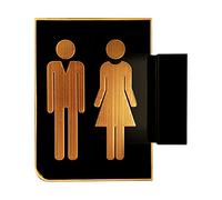 Sul muro sono appesi i cartelli che illuminano i b Cartello for bagno da uomo e da donna ultra luminoso, cartello luminoso for WC bifacciale da parete, illuminazione dei bordi(A)