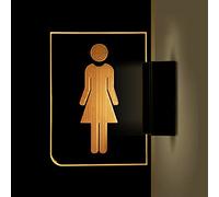 Sul muro sono appesi i cartelli che illuminano i b Cartello for bagno da uomo e da donna ultra luminoso, cartello luminoso for WC bifacciale da parete, illuminazione dei bordi(C)