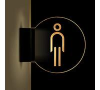 Sul muro sono appesi i cartelli che illuminano i b Cartello for bagno da uomo e donna ultra luminoso, cartello luminoso for WC bifacciale da parete(E)