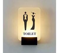 Sul muro sono appesi i cartelli che illuminano i b Cartello for bagno da uomo e donna ultra-luminoso, superficie acrilica e base in metallo(C)