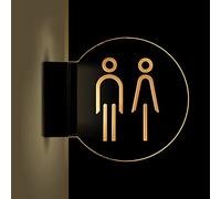Sul muro sono appesi i cartelli che illuminano i b Cartello for bagno da uomo e donna ultra luminoso, cartello luminoso for WC bifacciale da parete(D)