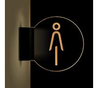 Sul muro sono appesi i cartelli che illuminano i b Cartello for bagno da uomo e donna ultra luminoso, cartello luminoso for WC bifacciale da parete(F)
