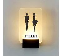 Sul muro sono appesi i cartelli che illuminano i b Cartello for bagno da uomo e donna ultra-luminoso, superficie acrilica e base in metallo(D)