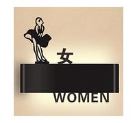 Sul muro sono appesi i cartelli che illuminano i b Cartello for bagno for uomo e donna, cartello for bagno for aziende, cartello LED for luoghi pubblici, bar e caffetterie(G)