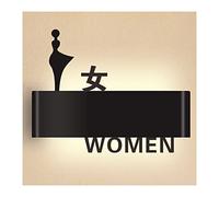 Sul muro sono appesi i cartelli che illuminano i b Cartello for bagno for uomo e donna, cartello for bagno for aziende, cartello LED for luoghi pubblici, bar e caffetterie(A)
