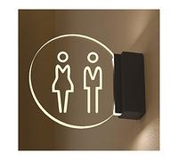 Sul muro sono appesi i cartelli che illuminano i b Cartello LED da parete, decorazione for il bagno for donne, uomini, donne(C)
