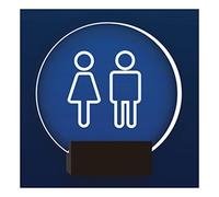 Sul muro sono appesi i cartelli che illuminano i b Cartello luminoso da parete for uomo, donna e uomo, luce bianca, ideale for il bagno, for ufficio, attività commerciale o casa(C)