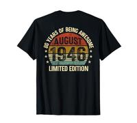 (sul Retro) August Birthday EST 1946 Limited Edition 80th Maglietta