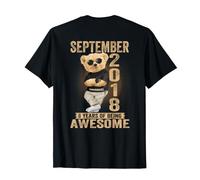 (sul Retro) Settembre 2018 8° Compleanno 8 Anni Orsacchiotto Maglietta