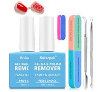 Sularpek 2*15 ml Remover Semipermanente Unghie, Solvente per Smalto Semipermanente, Rimuovi Semipermanente Unghie, Gel Remover, con Spingi Cuticole e lima per unghie, Veloce Rimuovi Smalto Semiperman