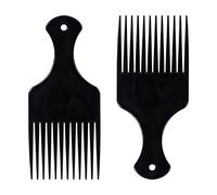 Sularpek 2 Pezzi Pettine Afro, Pettine Afro Capelli di Plastica, Strumento per lo Styling Africano Capelli Lisci Pettine, Afro Testa Dell'olio Pettini, per Styling dei Capelli Uomo Donna (nero)