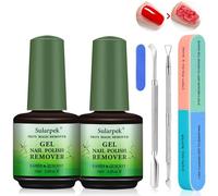 Sularpek 2 Pezzi Rimovitore Smalto Semipermanente Veloce 15 ml, Solvente Gel Polish con Spingi Cuticole e Lima per Unghie, Kit Professionale per Rimozione Effetto Semi-Permanente Rapido e Sicuro.