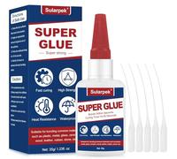 Sularpek 35g Super Colla, Attaccatutto Forte Universale con 5 Contagocce, Super Colla Istantanea Permanente per l'Incollaggio Di Plastica, Vetro, Ceramica, Legno, Metallo e Altro