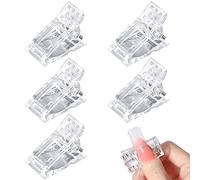 Sularpek 5 Pcs Clip Trasparente per Unghie, Mollette, Polygel, Pinze per la Ricostruzione, Punte per la Costruzione Rapida