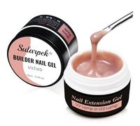 Sularpek Gel Construction Ongle UV, 2 Pièces 15 ML Gel Ongle UV, Gel de Construction Ongle Sans HEMA ni TPO, Base Gel UV Ongles pour Nail Art, Nail Extension, Manucure de Réparation(Misty Nude)