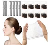 Sularpek Retine per Capelli Invisibili per chignon, 24 Pezzi e 10 forcine capelli forma U, Bambina per fissare parrucche capelli e chignon