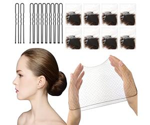 Sularpek Retine per Capelli Invisibili per chignon, 24 Pezzi e 10 forcine capelli forma U, Bambina per fissare parrucche capelli e chignon