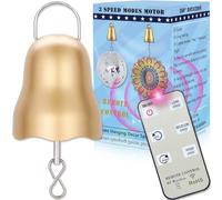 SuLiao Spinner a vento alimentato a batteria, motore a sfera da discoteca lento con telecomando, 3 modalità di velocità di rotazione - oro piccola culla mobile rotante ornamento appeso campanello a