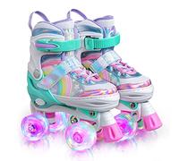 Sulifeel Rainbow Unicorn Pattini a Rotelle Regolabili in 4 Dimensioni Pattini Roller Illuminabili per Bambina e Bambino…