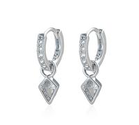SULIUDAJI 1 Paia Orecchini Pendenti 925 Sterling Silver Post Huggie Earrings With Huggie Dangle Earrings Small Hoop Earrings Custom Charm Cubic Zirconia Crystal Dangle Earrings For Women