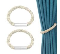 SULIUDAJI 2 Fermatenda Magnetici per Tende - Beige, Poliestere, per Interni ed Esterni