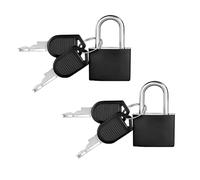 SULIUDAJI 2 Pezzi Lucchetti per Valigie con Chiavi, 28mm Piccolo Bagagli Lucchetto con Chiave per Borse da Viaggio Palestra Armadietto, Nero