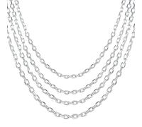 SULIUDAJI 4 Pezzi Catena Ancora 2 mm Argento Sterling 925 Rodio - Collana Donna Lunghezze: 45 50 60 70 cm