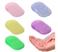 SULIUDAJI 5 scatole di sapone da viaggio, sapone di carta con mini custodia in plastica,sapone portatile, Saponette Monouso, Scatole Carta Sapone da Viaggio